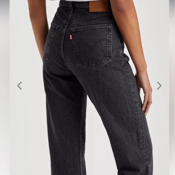 Levi's Black Ribcage Straight Ankle Leg Jeans Classic Style - Picture 3 of 13